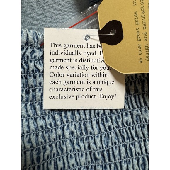 BOG Collective Maxi Dress Floral Corset Denim Blue Cottagecore Band Gypsies L - Picture 10 of 15